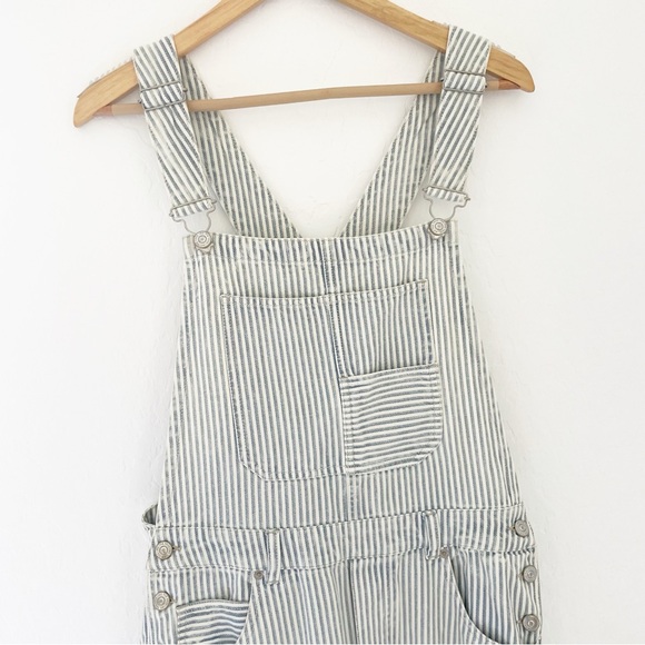 We The Free Good Luck Striped Barrel Overalls in indigo railroad size medium - Picture 4 of 9